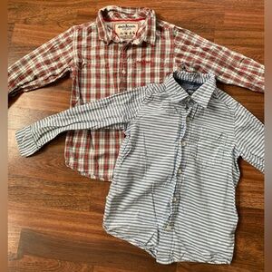 OshKosh B’Gosh Long Sleeve Set Of 2 Button Down Casual Dress Shirt Youth Boys 6